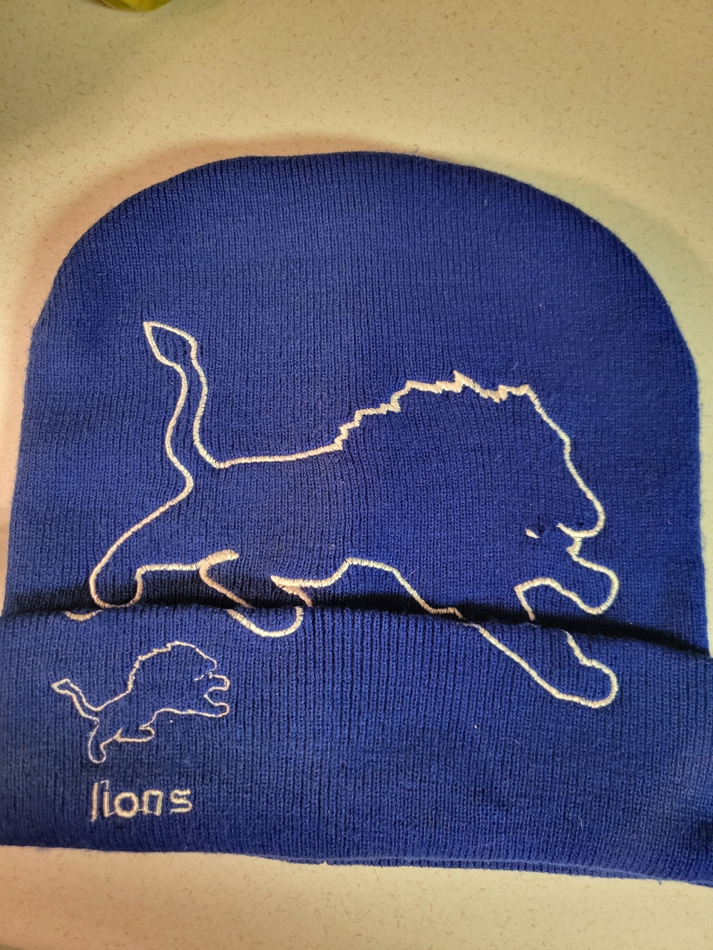 Vintage Detroit lions beanie skull cap NFL football Big Logo Drew Pearson